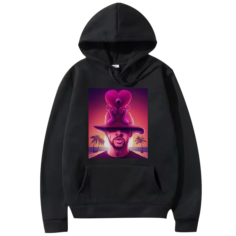 

Bad Bunny Sad Heart Un Verano Sin Ti hoodie men women vintage Long sleeve Sweatshirt with print Graphics oversized hoodie unisex