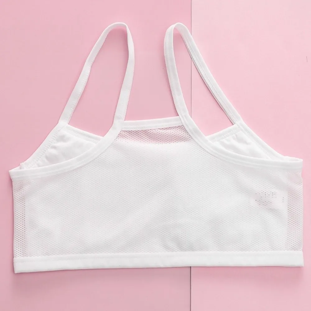 New Cotton Spandex Girls Training Bra Soft Breathable Girls Camisole Bra Mesh Kids Underwear Top Children Underwear