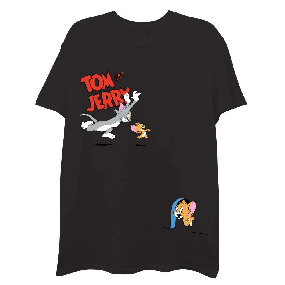 Women Maternity Clothes  Tom & Jerry Battle Shirt - Classic Hanna-Barbera Tee - Vintage Cartoon Multi Print Short Sleeve T-Shirt