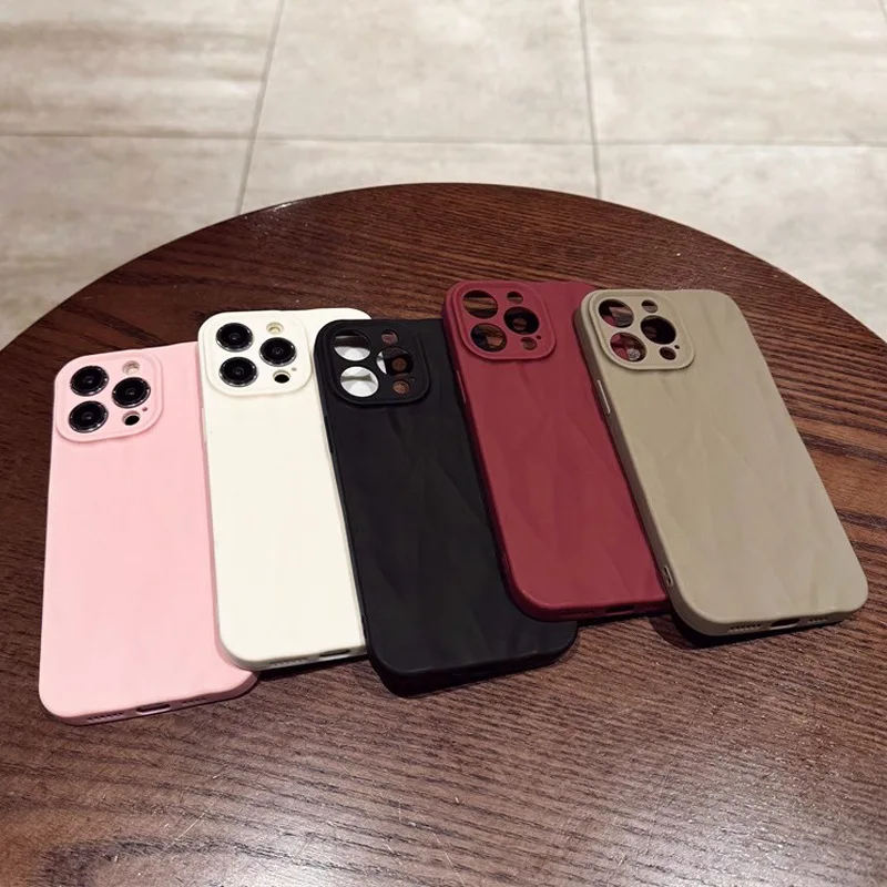 Funda de teléfono con patrón plegable suave, carcasa de silicona para iPhone 16, 11, 12, 13, 14, 15 Pro Max, X, Xs, XR Max, 8, 7 Plus, SE 2020