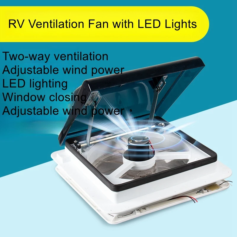 RV ventilation fan 12V24V two-way car roof modification ventilation rain insect waterproof bathroom special exhaust fan