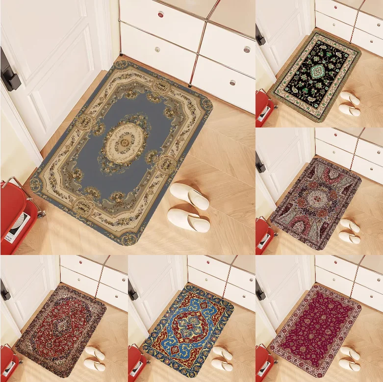 

Vintage Persian-style Non-slip Rug Suitable for Entryways Sofas Bathrooms Bedrooms and Living Room Rug Decorations