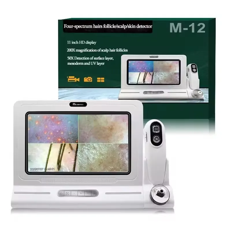11 Inch UV Skin & Scalp Analyzer Machine, Professional Hair Follicle Detector, Facial Skin Oil Moisture Tester, Skin Hair Analys
