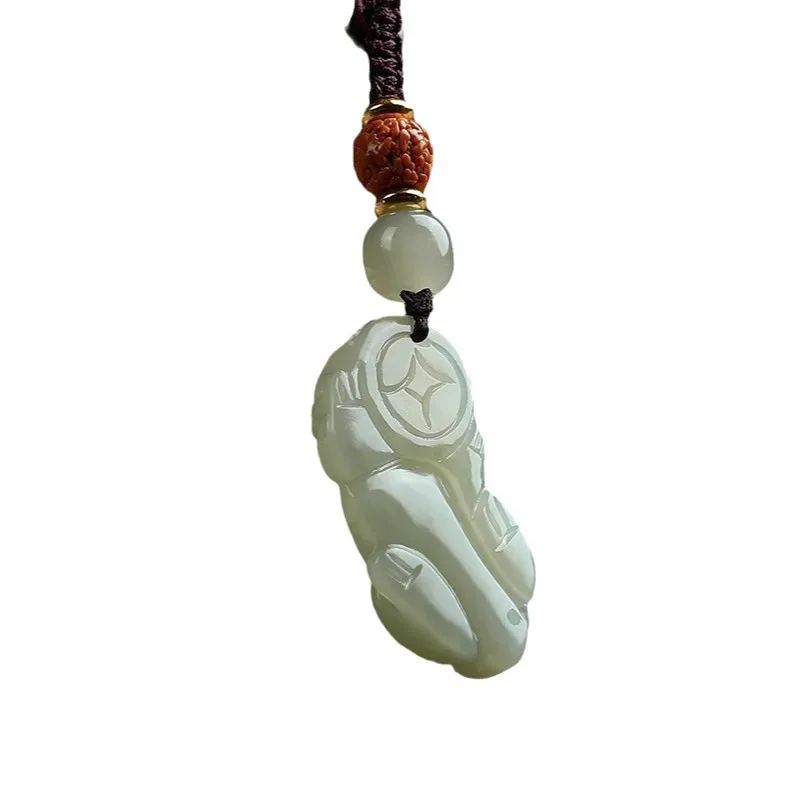 

Natural Hetian Jade Pixiu Car Keychain Lanyard Small Pendant for Men and Women 2026 New Style Gifts