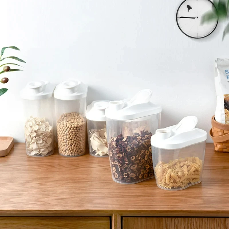 1000ML /1500ML Food Storage Container Cereals Sealed Jar Plastic Pantry Organization Canisters Milk Powder Grains Candy Kitchen