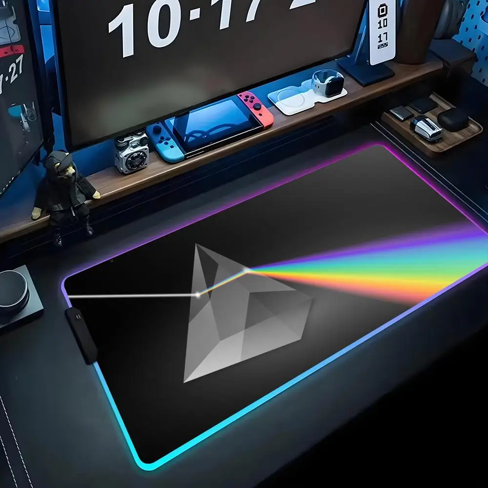 

Игровой коврик для мыши Prism RGB с LED-подсветкой, большой светящийся коврик для ПК, настольный коврик для мыши, большой коврик для клавиатуры, настольный коврик с подсветкой