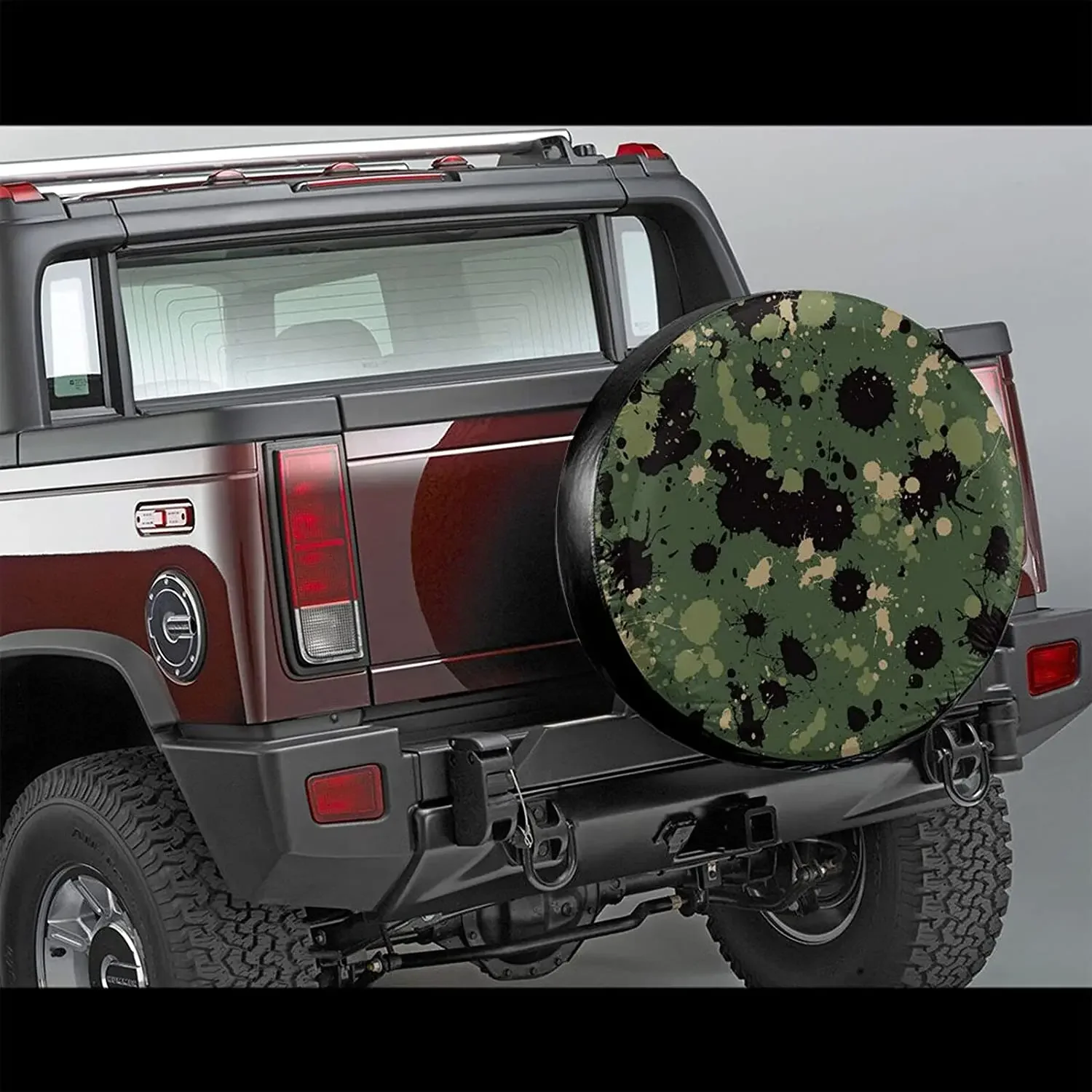 Delumie Fall Decor Camouflage Splatter Spare Tire Covers Cute Car Accessories for Women Rv Tire Covers for Trailers  SUV Tru