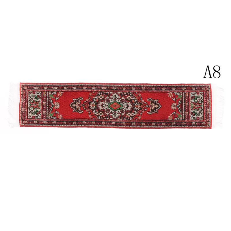Mini alfombra de estilo turco para casa de muñecas, tapete Floral para Decoración de casa de juegos, revestimientos de suelo, alfombra de tejido en miniatura, accesorios para muñecas, 1:12