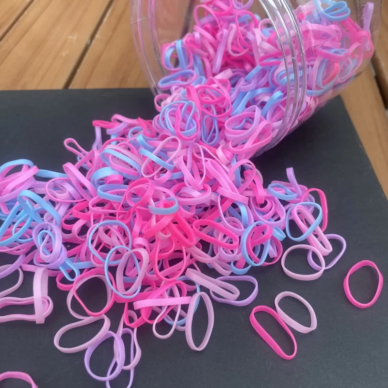 Über 800 Stück/Flasche Baby-Haargummi, Pferdeschwanz, dicke Einweg-Gummibänder, Kinder-Haargummis für Kinder, Mädchen, elastisches Haar-Accessoire – Detail 13