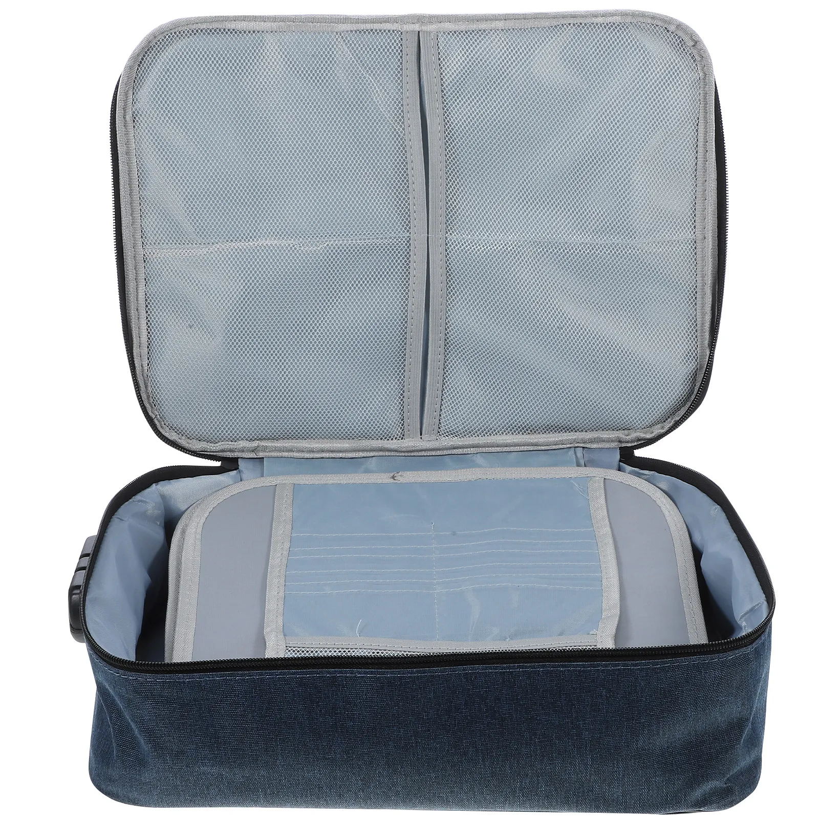 Multi Layer ID Storage Bag Document Holder File Organizer with Lock 3 Layers Black Oxford Cloth Travel Passport Case view 3
