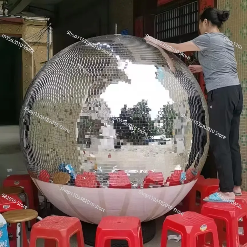 Factory wholesale custom size 100cm 150cm 200cm silver glass mirror ball event wedding disco