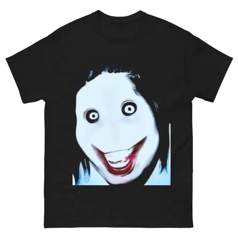 Jeff The Killer T-shirt Creepypasta Horror Meme Graphic Dark Internetcore Y2K Men Women Cotton Tee Oversized Short Sleeve Unisex