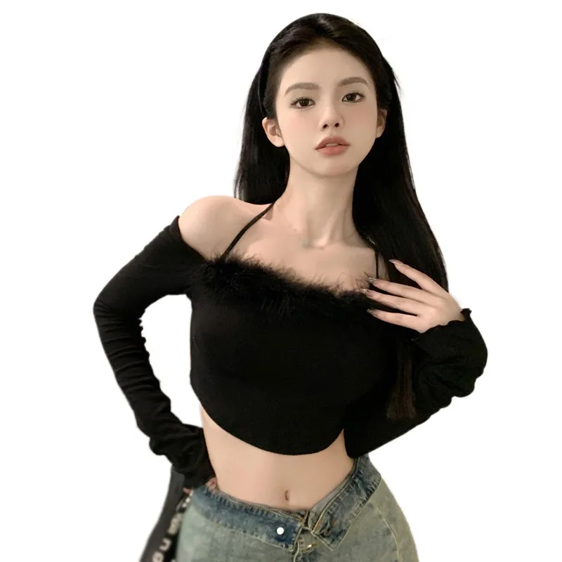 Women\'s Sweater Irregular Expose Navel Knitted Spring Woman clothes tops woman 2024 korean reviews many clothes