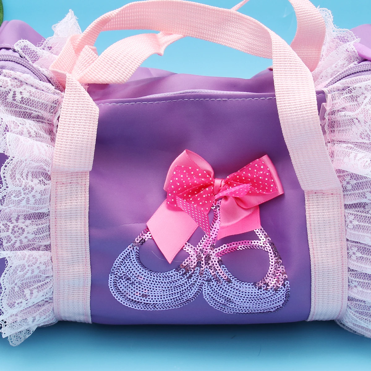 

Dance Handbag Ballet Tote Bag Large Capacity Storage Duffle Girls Cross-body Shoulder Bag Sequined Shoes Bowknot Lace Floral