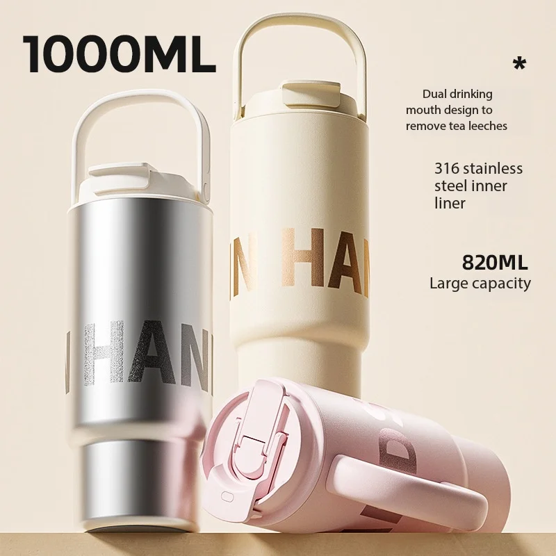 New large-capacity and high-looking thermos cup 316 stainless steel double drink ice cup gift water customized with logo change