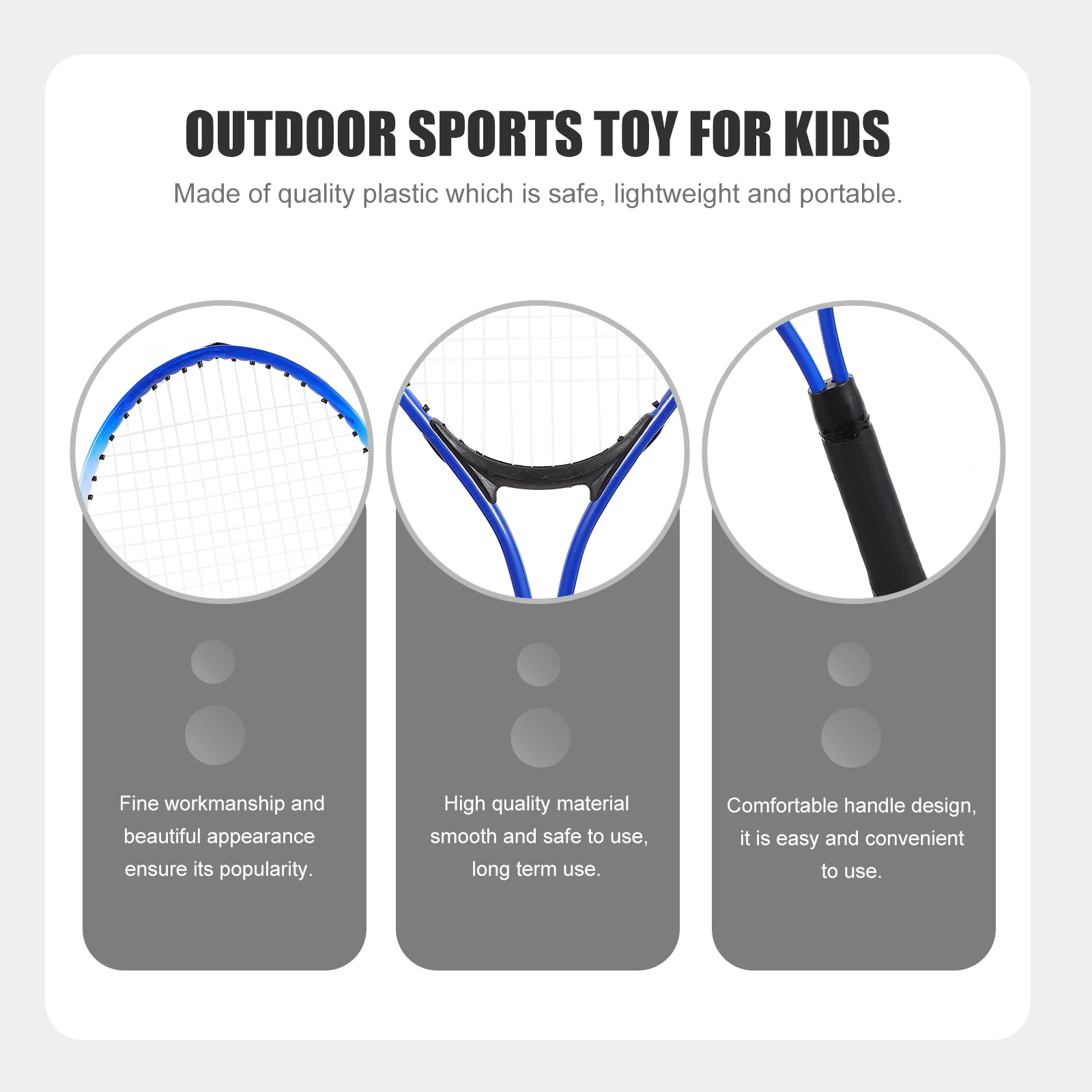 

Tennis Racket Set Kids Outdoor Sports Toy 2 Rackets 1 Bag Lightweight Durable Safe Portable Flexible Handle for Beginners