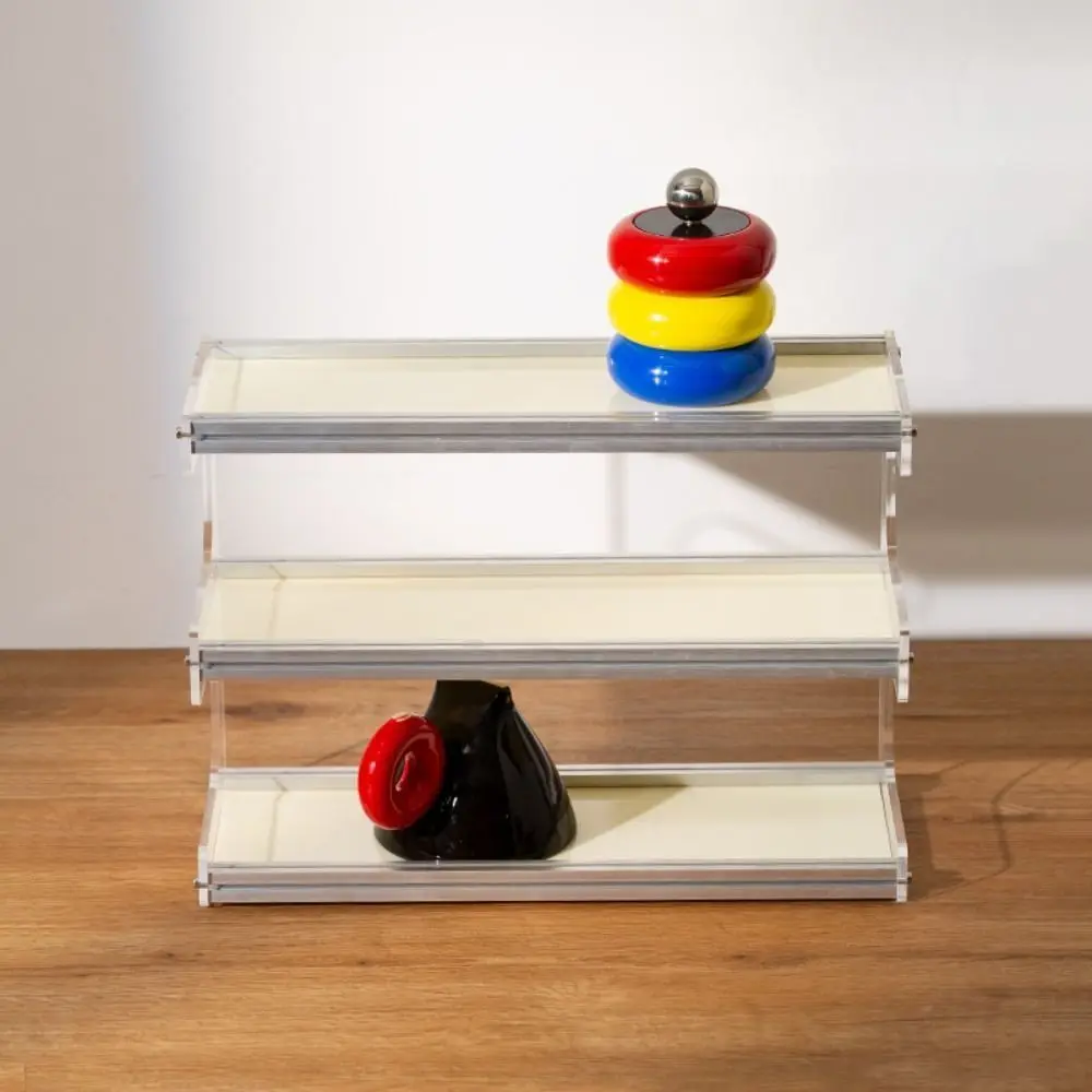 

Акриловая домашняя полка для хранения, украшение ручной работы Мемфис, стенд-органайзер, многослойная подставка для игрушек, настольная подставка