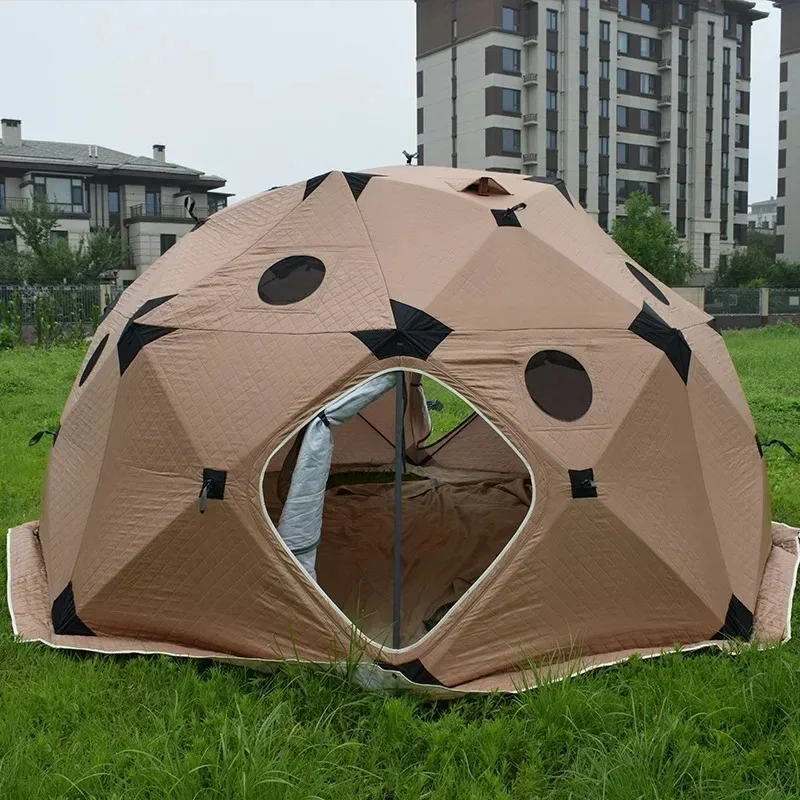 لـ Benutzerdefiniertes - Campingzelt في الهواء الطلق مع غرفة كبيرة، Baumwolle، المعزل، فور دن الشتاء، Eisfischen، 5–6 شخصيين، دافئ