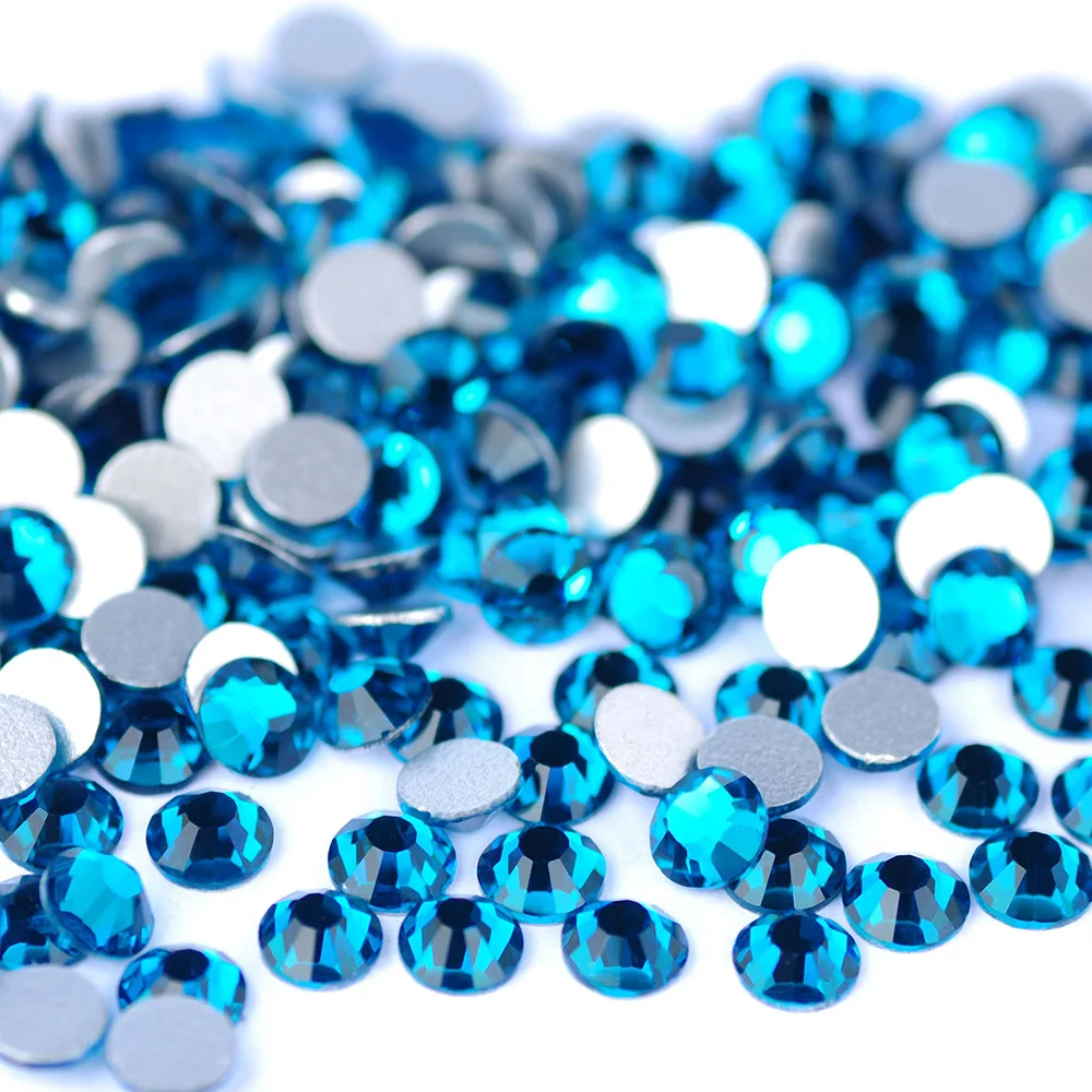 PUBRILEX Kristallglas Blaue Zirkon Strass 3D Nagelkunst-Charms Dekorationen Nicht-Hotfix Strasssteine für Kleidung und Accessoires – Detail 1