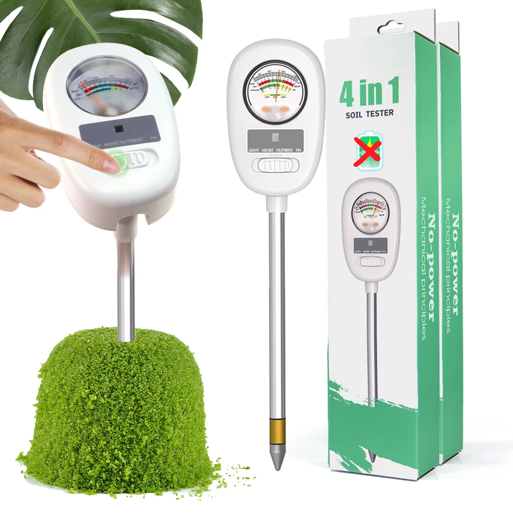 

4-in-1 Soil Tester Moisture Light Nutrients Soil Moisture Meter PH Kit Great Garden Lawn Potted Flowers Planting Acidity Tool