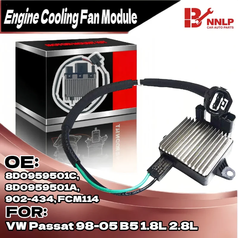 

Radiator Fan Control Module 902-434 for VW Passat 98-05 B5 1.8L 2.8L 8D0959501C, 8D0959501A, 902-434, FCM114