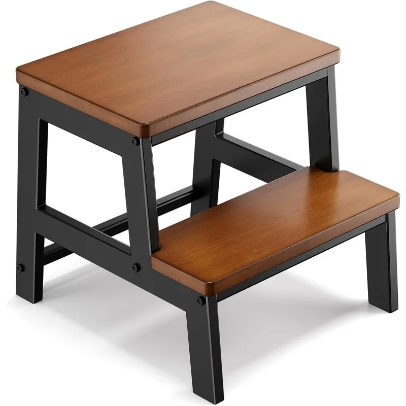 

2-ступенчатые деревянные табуретки для взрослых и детей, прикроватные ступеньки для высоких кроватей, деревянный двухступенчатый табурет для кухни, ванной комнаты, спальни
