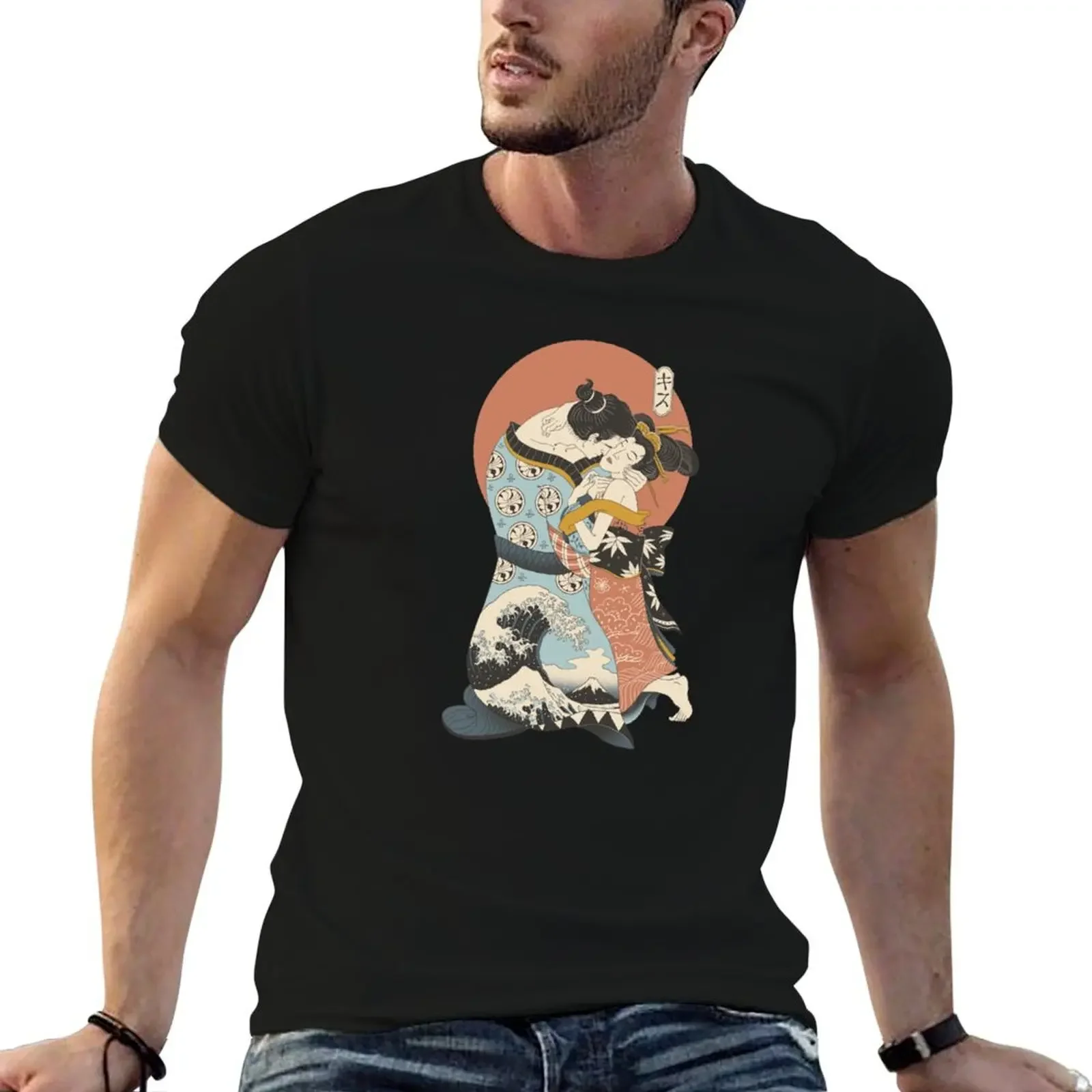 The Kiss Ukiyo-e T-Shirt custom t-shirts graphic t shirts man t shirt anime mens graphic t-shirts