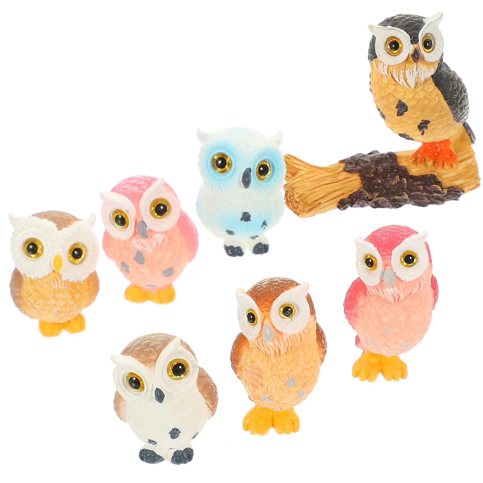 

Owl's Figure s Garden Decoration Decorative Fake Owls Sculpture Ornament Statue Mini Home