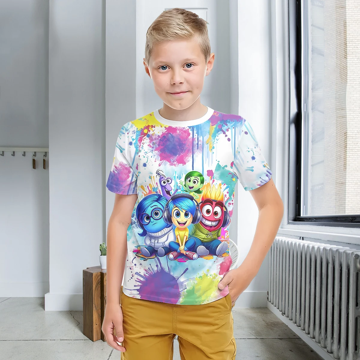 Inside Out 2 Print Baby Clothing 5 to 14 Years Male Outdoor Clothes for Children Boy Girl Child T-Shirt Top Shirts