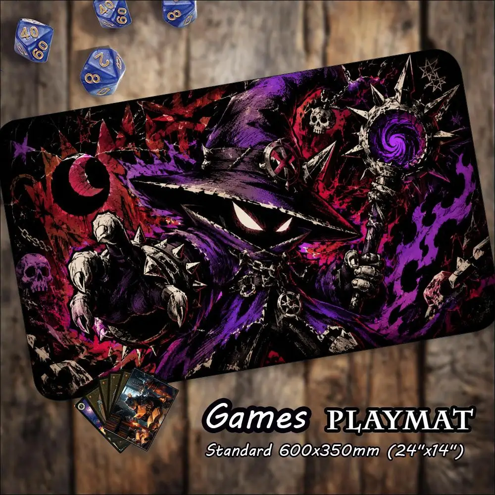 Tabletop Game Playmat Large Size Soft Cloth Top Non Slip Rubber Pad Dark Fantasy Artwork Card Mat For Table Card Battling