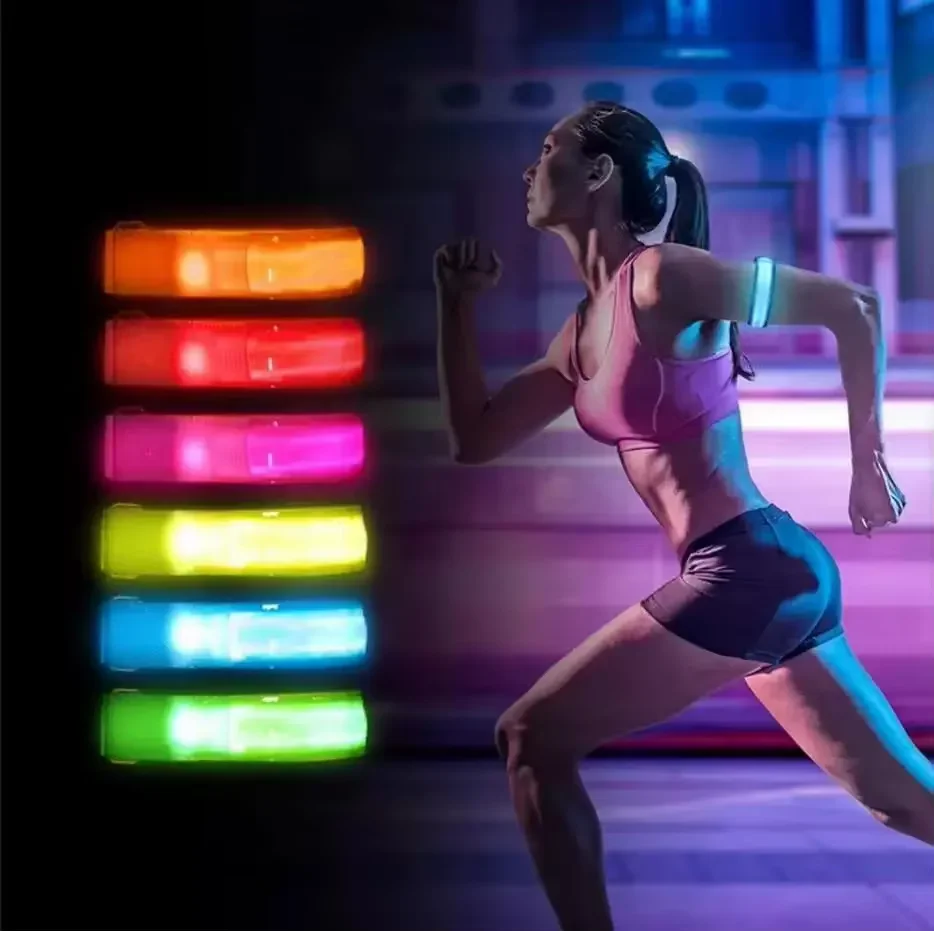 

2Pcs/set LED Light Night Running Armband Outdoor Sport Safety Belt Arm Leg Warning Wristband Battery Bike Light Hot Selling