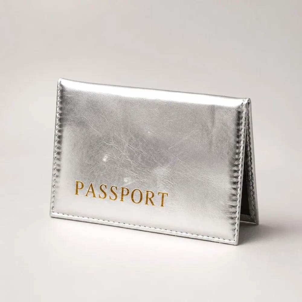 Fashion PU Leather Passport Holder Glossy Paillette Waterproof Passport Cover Multi-function Portable Passport Book Travel view 3