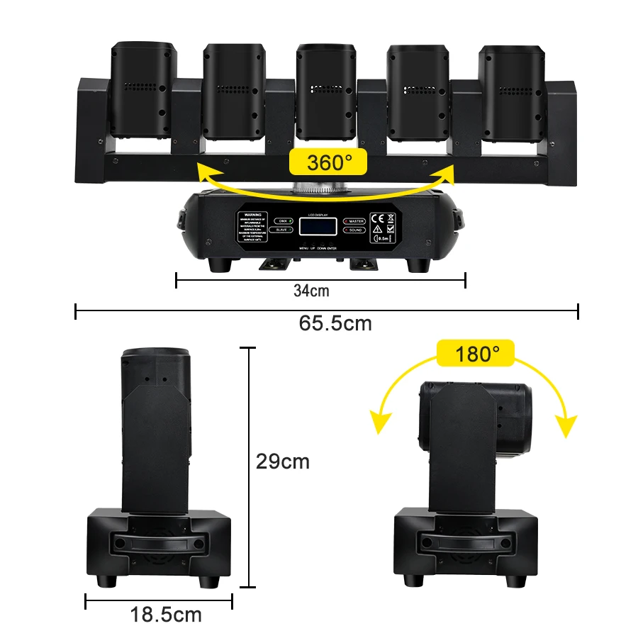 Projecteur Lumineux LED à Tête Mobile, avec Security ation Sonore, Contrôle DMX, pour DJ, ixde Mariage, KTV