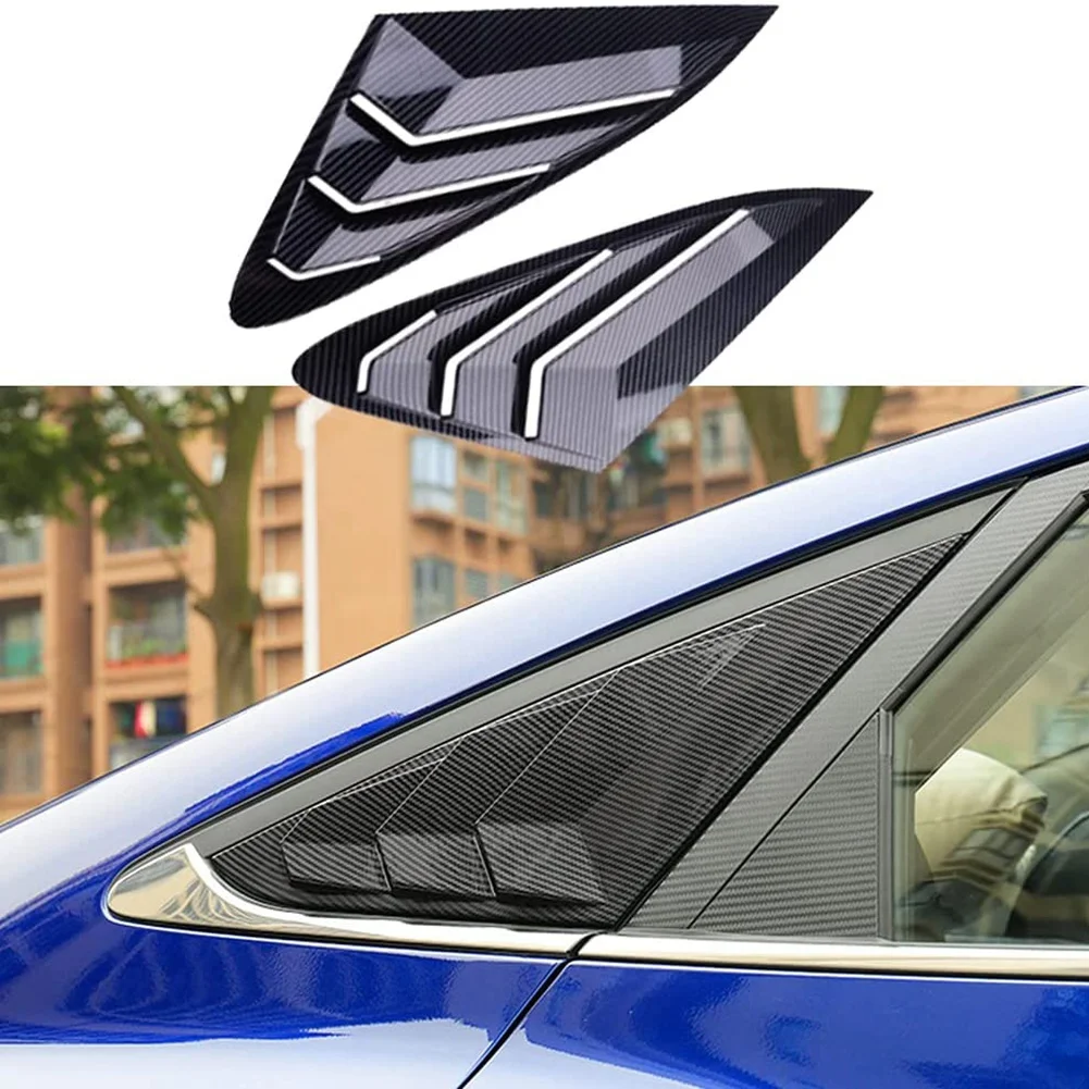 Carbon Fiber Rear Side Window Louvers Air Vent Scoop Shades Cover Decor Trim Accessories For KIA K5 2020 2021 2022