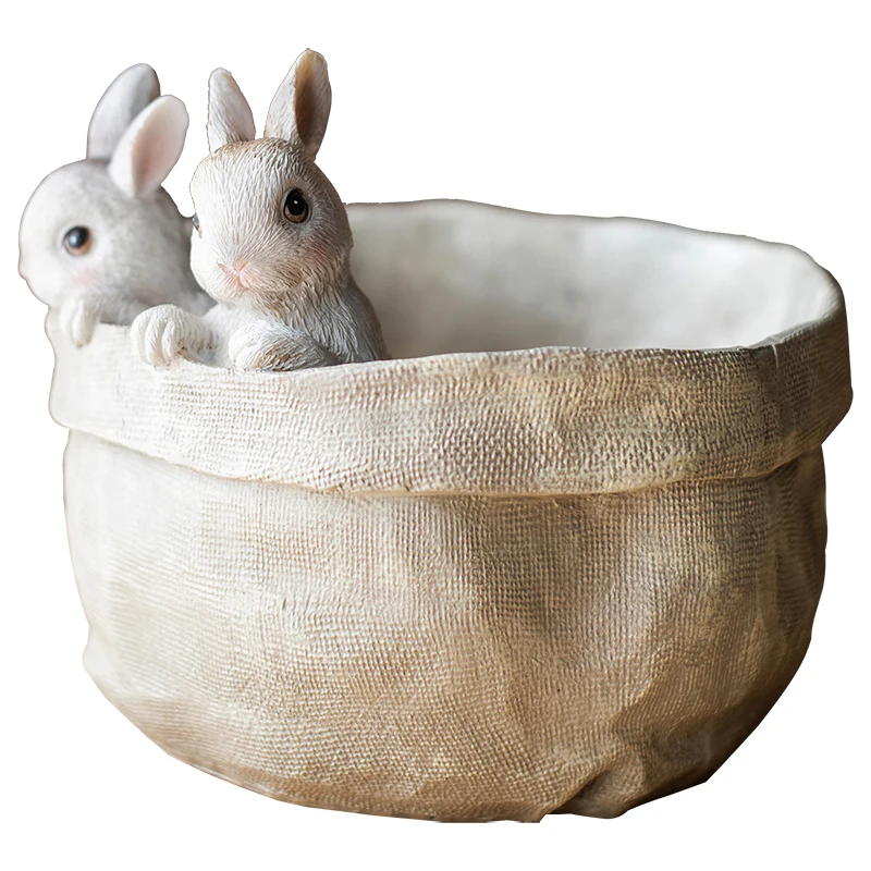1pc Pocket Bunny Flower Pot Succulent Flowerpot Decoration Desktop Potted Ornament