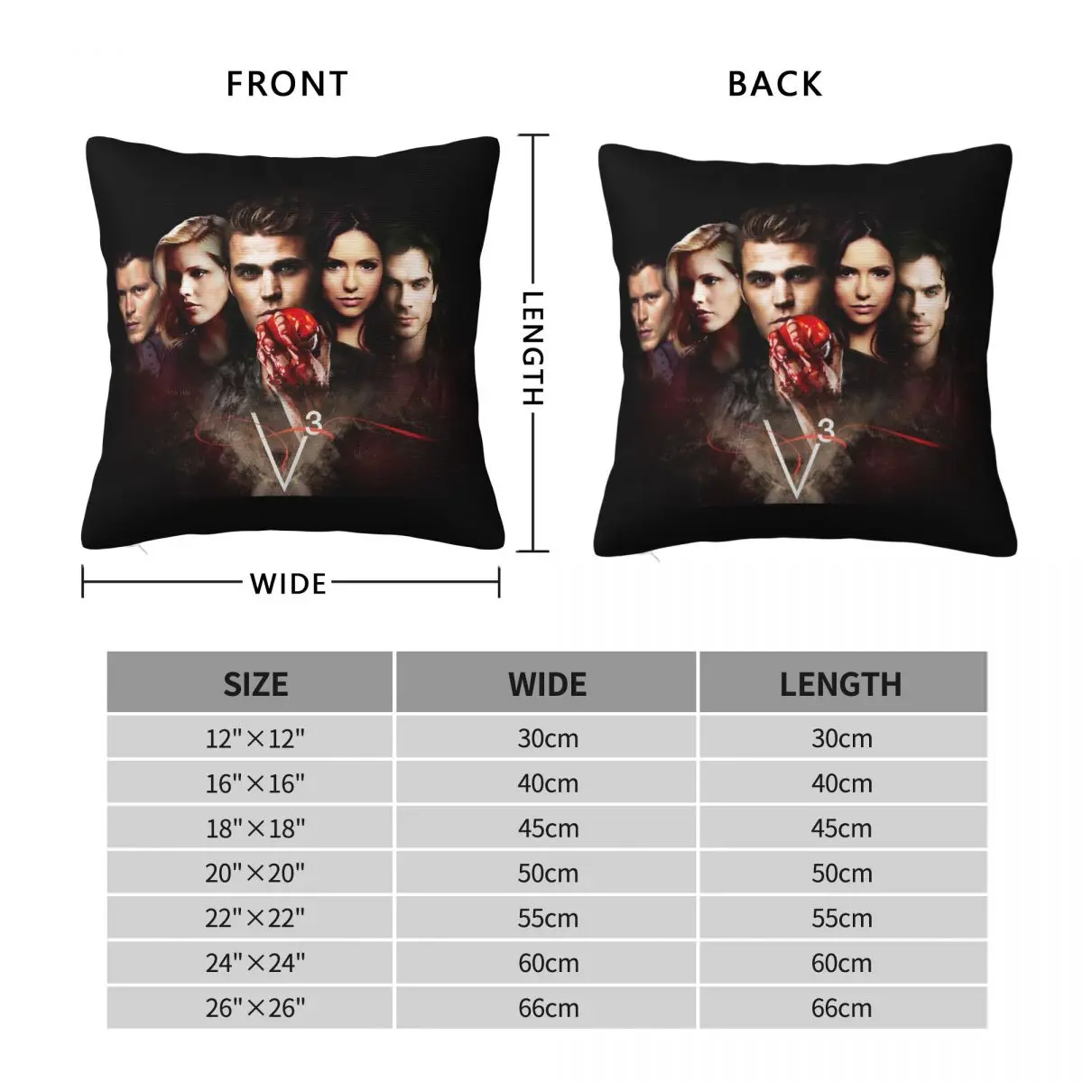 The Vampire Diaries (6) Square Pillowcase Pillow Cover Polyester Cushion Decor Comfort Throw Pillow for Home Living Room