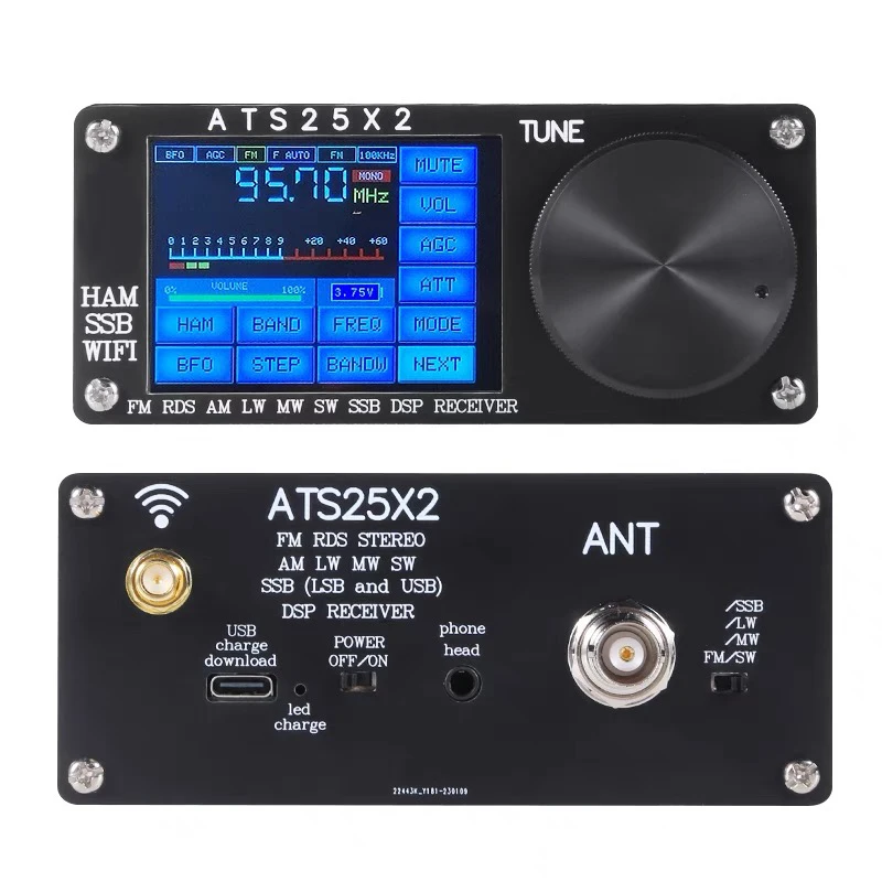 

ATS-25X2 Fm Rds App Network Wifi Full-Band Radio with Spectrum Scanning Dsp Receiver Touch Screen Stereo Receiver