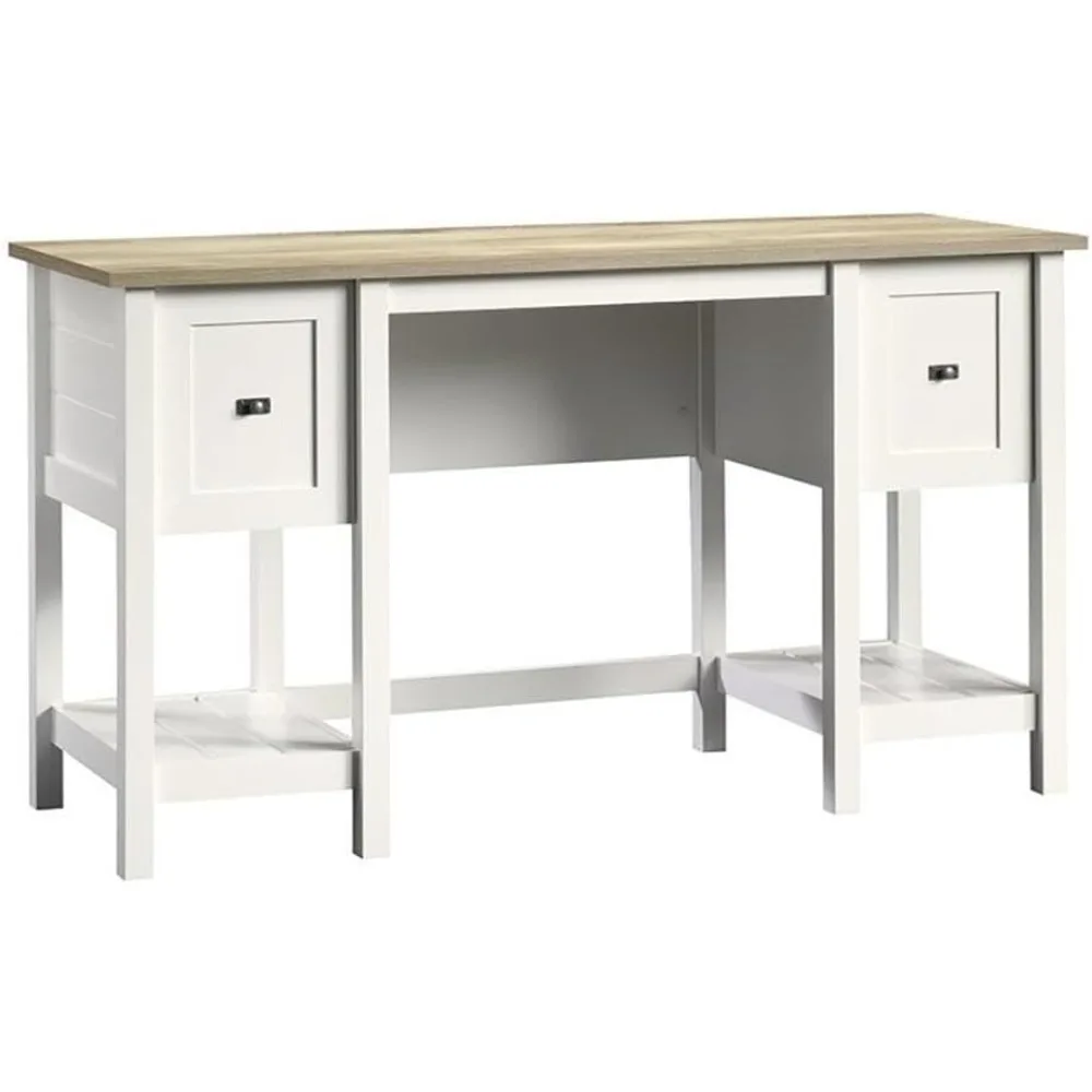 

Soft white small home office computer/writing desk with drawers