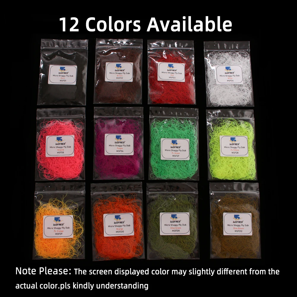 2 Packs 4packs Micro Shaggy Fly Dub Fly Tying Silicone Legs Material for Nymphs Stonefly Trout Fishing Lure Baits 12 Colors - view 3
