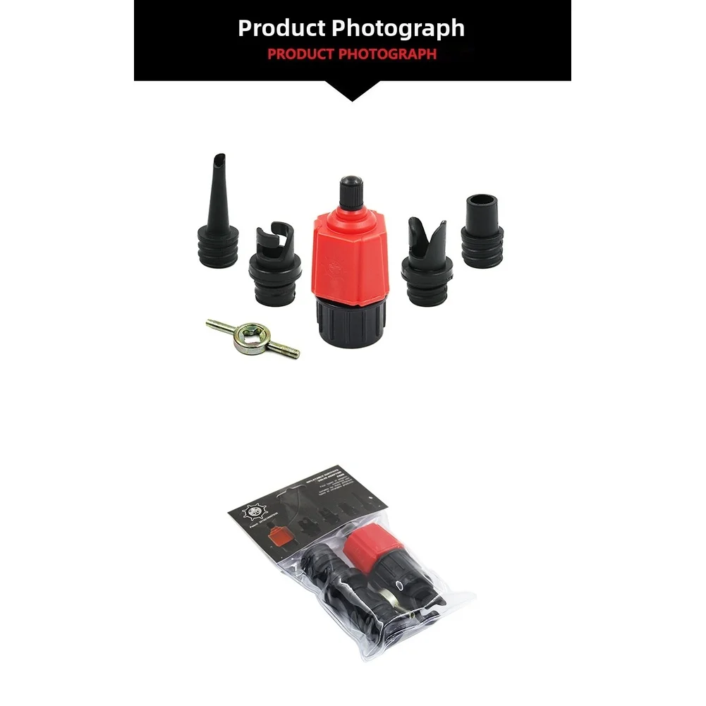 Air Pump Adapter for Stand-up Paddle Board For kayak Inflatable Tent Airbed Includes Round Pointed Rotary Nozzle Set