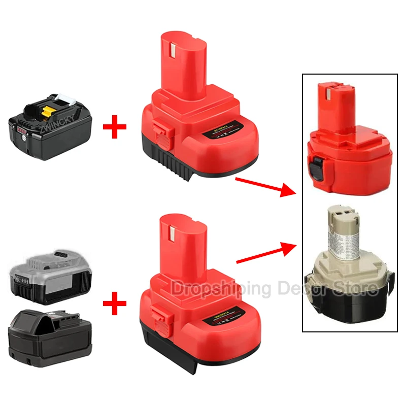 For Makita/Dewal/Milwaukee 18V Li-Ion Battery To For Makita 12V/14.4V Ni-Cd/Ni-Mh Cordless Power Tool Battery Adapter Converter