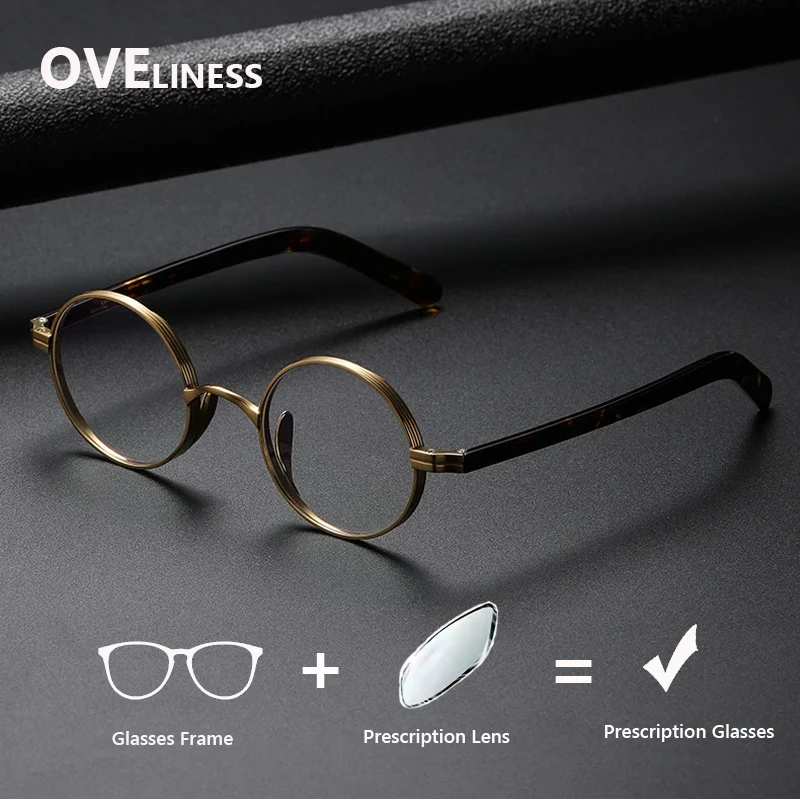 純チタンメガネフレーム男性女性ヴィンテージラウンド近視光学処方眼鏡フレーム-2026-新しいチタンレトロ眼鏡
