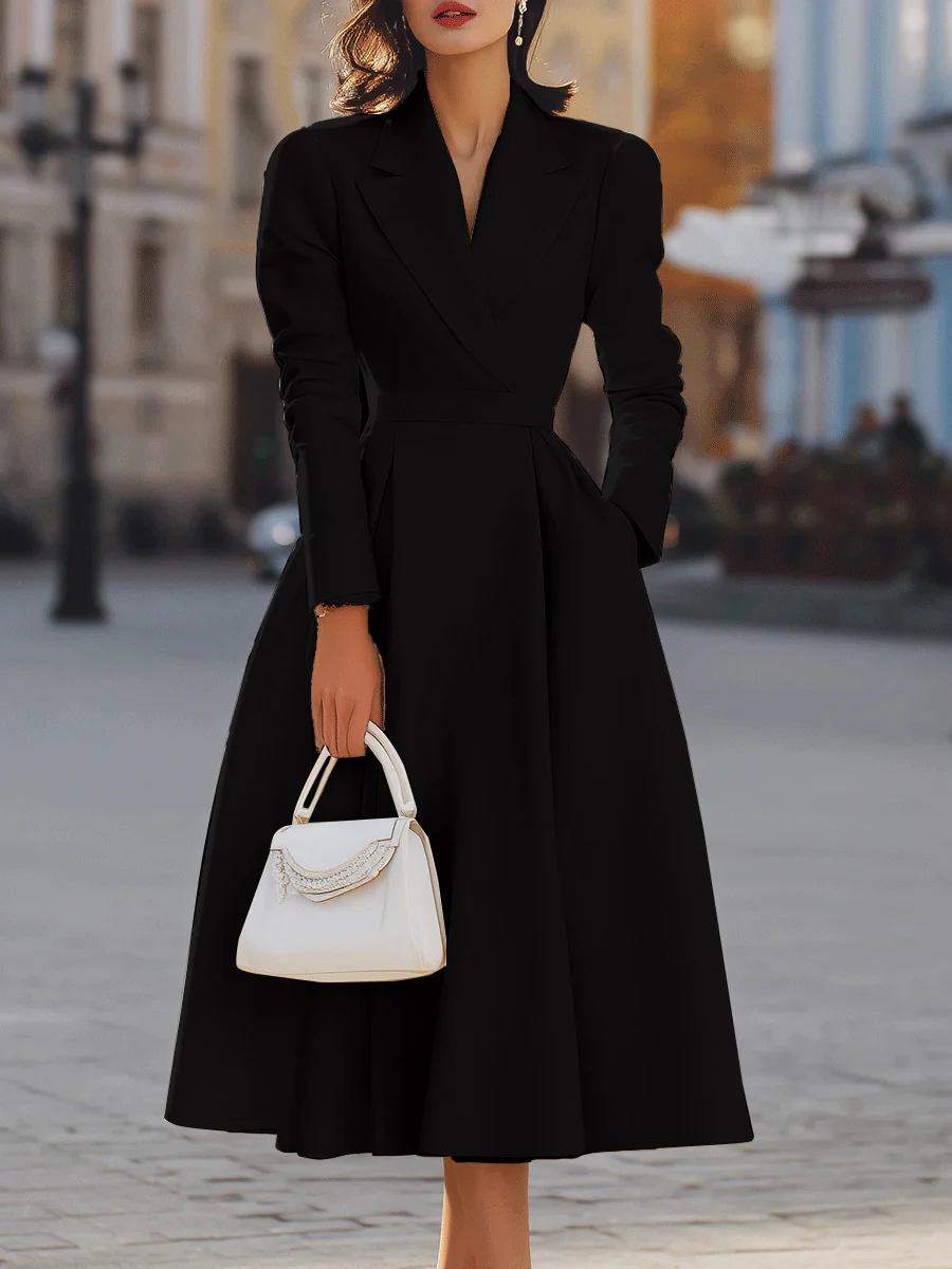 Langarm Urlaub Patchwork Chic Maxi Kleid Frauen Herbst V-ausschnitt Schlank Party Kleid Elegante Mode Damen Knielangen Kleider