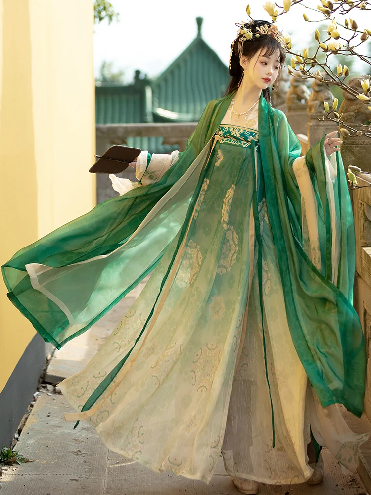 

Xianchuxi Original Hanfu Women's Princeae Fre Daily Summer Sle Chest-Length Big Sve T Dr Polyester Fiber