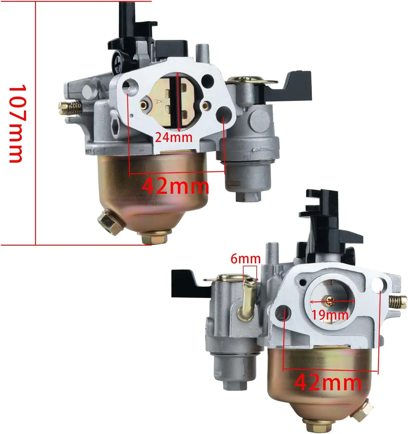 GX160 GX200 Carburetor Kit for Honda GX120 GX140 GX160 GX200 5HP 5.5HP 6.5HP Engine, Replaces 16100-ZH8-W61