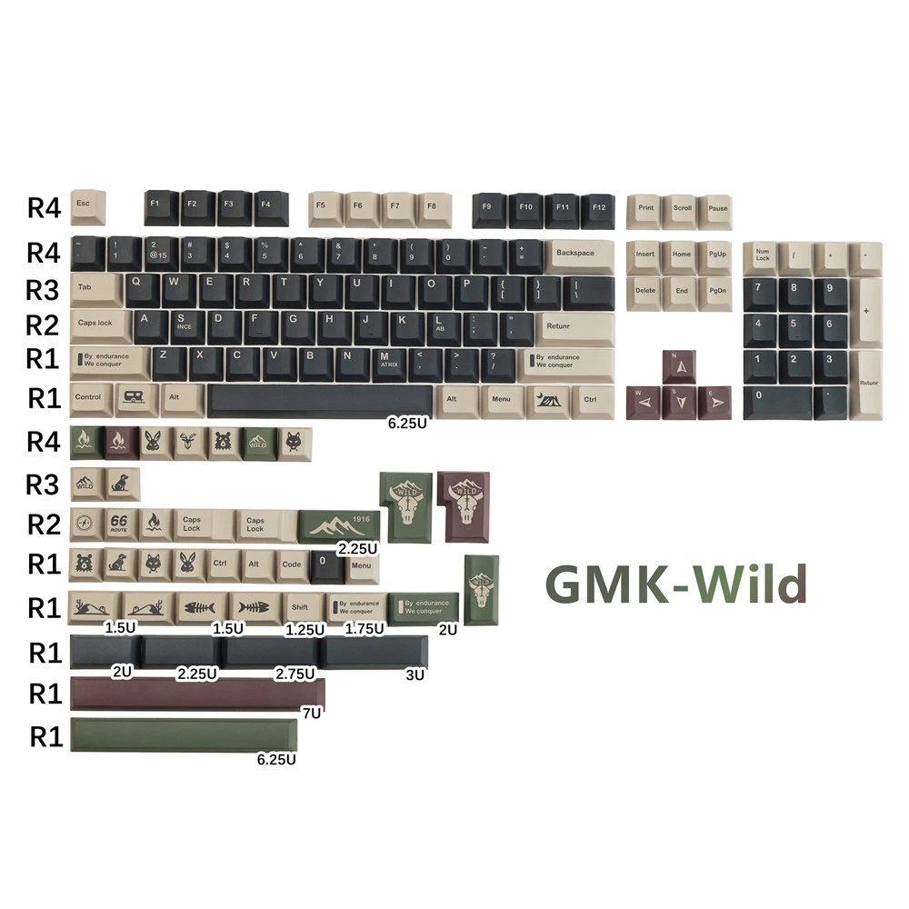 140 keys/set GMK Wild Keycaps PBT Dye Sublimation Key Caps Cherry Profile Keycap With ISO Enter 3U 7U Spacebar 1.75u 2u Shift