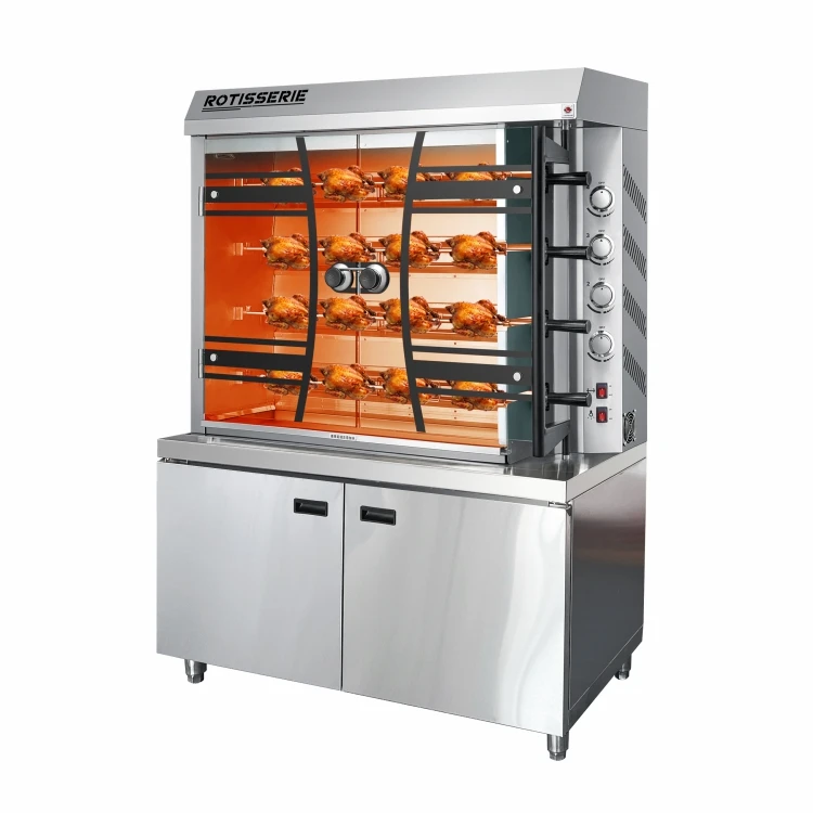 

Commercial Chicken Roaster Electric Oven Automatic Grill Roasted Chicken Rotisseries Machine with Vertical Double Door 4 Rods