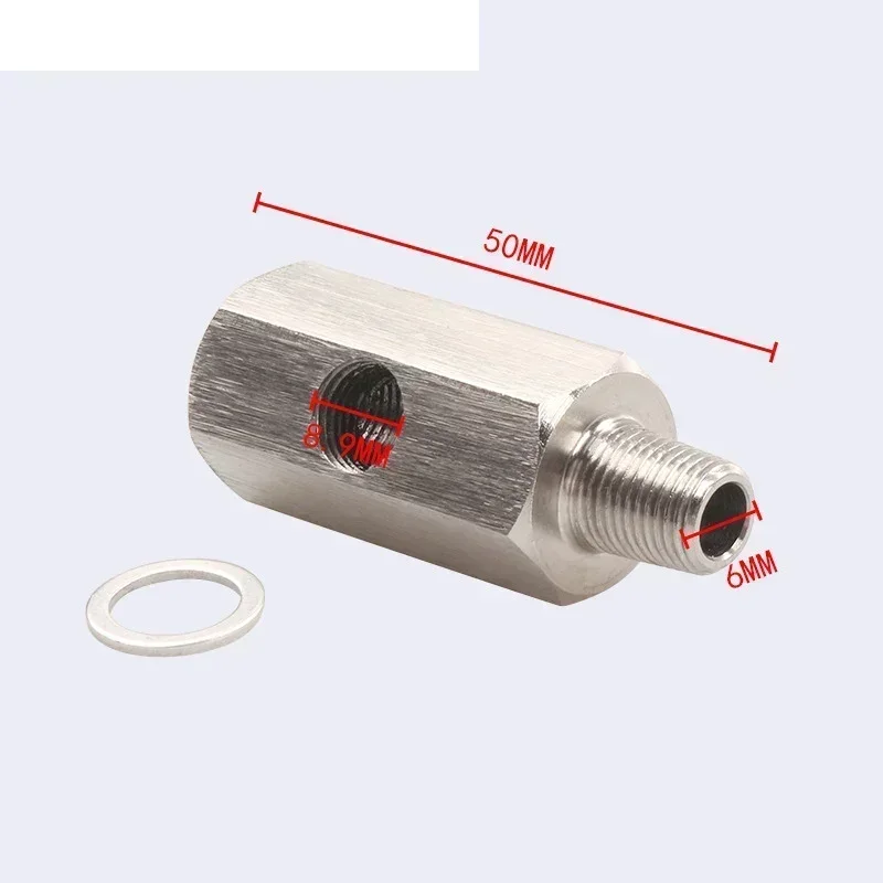 Automotive Modification Parts Oil Pressure Sensor Connector 1/8NPT Stainless Steel Turbocharger Connector Automotive Sensors