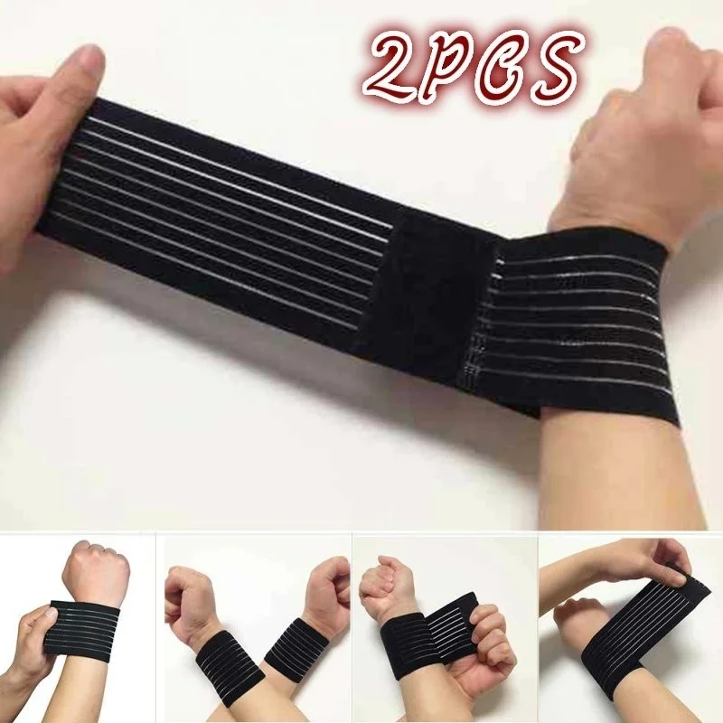 2PCS/set Sport Wristbands Compression Knee Pad Joint Tape Gym Elastic Bands Elbow Bandage Breathable Adhesive Elastic Bandage