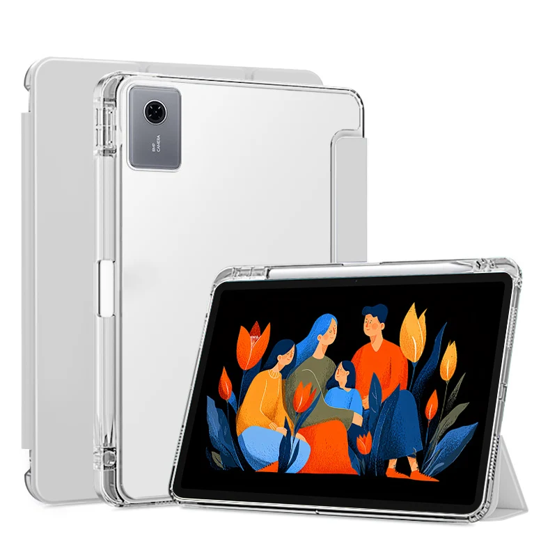 

For Lenovo Idea Tab Plus Case 12.1 inch TB361FU with Pencil Holder Folding Stand TPU Back for Lenovo Idea Tab Plus 12.1 2025